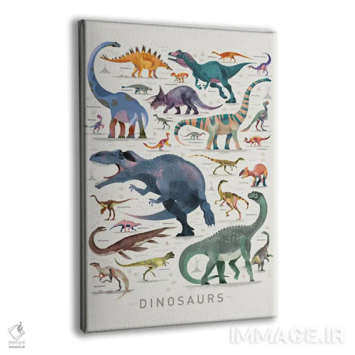 تابلو دکوراتیو دایناسورها ۲ اثر دیتر براون - نمای پرسپکتیو محصول