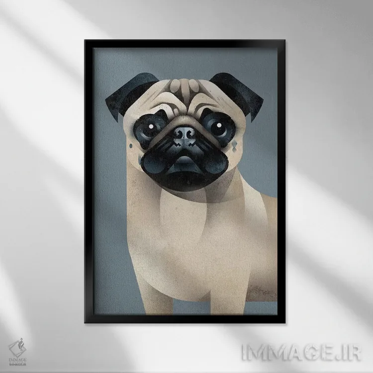 تابلو دکوراتیو پاگ اثر دیتر براون - نمای قابدار مشکی