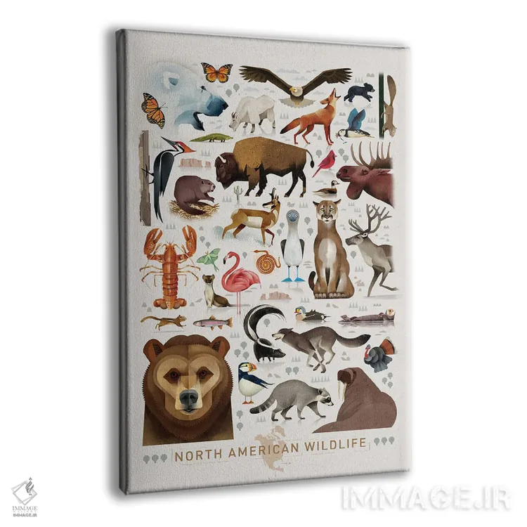 تابلو دکوراتیو حیات وحش آمریکای شمالی اثر دیتر براون - نمای پرسپکتیو محصول
