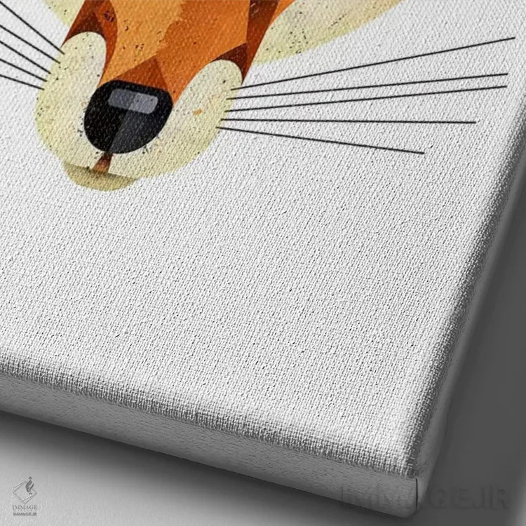 تابلو دکوراتیو روباه اثر دیتر براون - نمای نزدیک بافت بوم