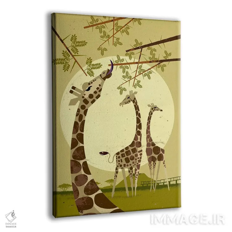 تابلو مدرن زرافه ها اثر دیتر براون - نمای پرسپکتیو محصول