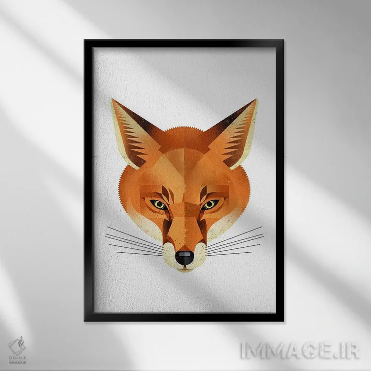 تابلو دکوراتیو روباه اثر دیتر براون - نمای قابدار مشکی