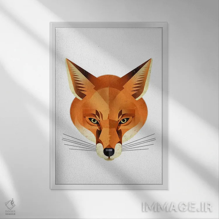 تابلو دکوراتیو روباه اثر دیتر براون - نمای قابدار سفید