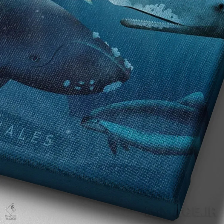 تابلو دکوراتیو نهنگ ها اثر دیتر براون - نمای نزدیک بافت بوم