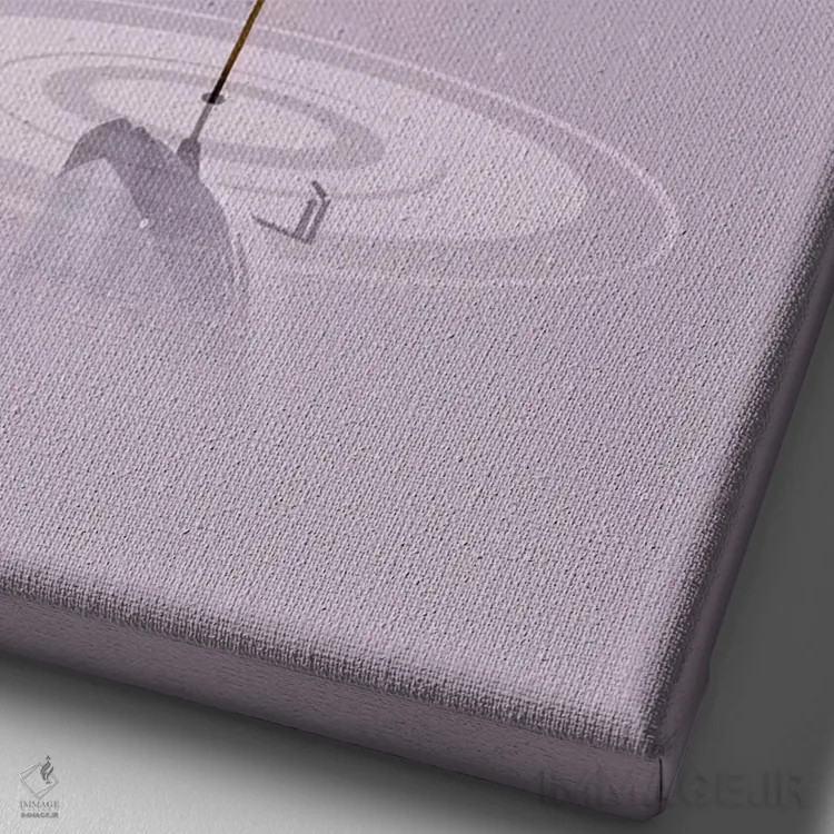 تابلو دکوراتیو حواصیل خاکستری اثر دیتر براون - نمای نزدیک بافت بوم