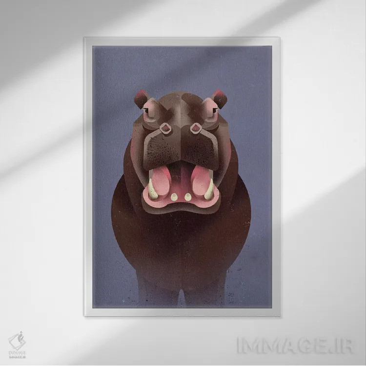 تابلو دکوراتیو اسب آبی اثر دیتر براون - نمای قابدار سفید