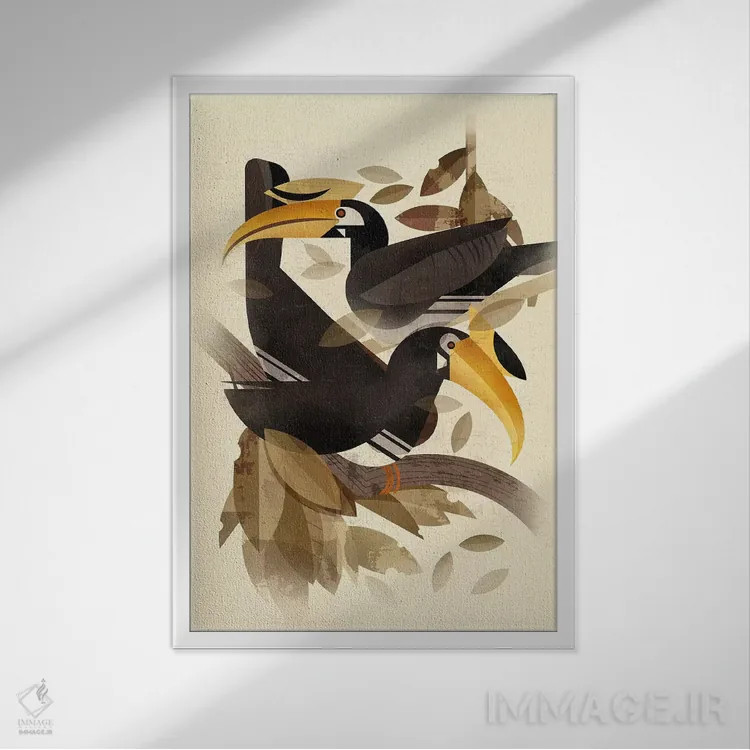 تابلو دکوراتیو نوک شاخ ها اثر دیتر براون - نمای قابدار سفید