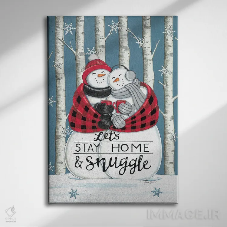 تابلو دکوراتیو بیا در خانه بمانیم و کنار هم باشیم اثر دب استرین - نمای روبهرو روی دیوار