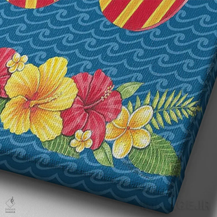 تابلو دکوراتیو حال و هوای ساحل اثر دب استرین - نمای نزدیک بافت بوم