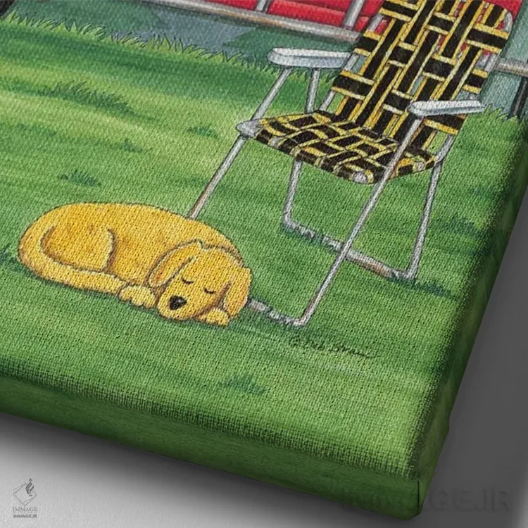 تابلو دکوراتیو بیا گم شویم اثر دب استرین - نمای نزدیک بافت بوم