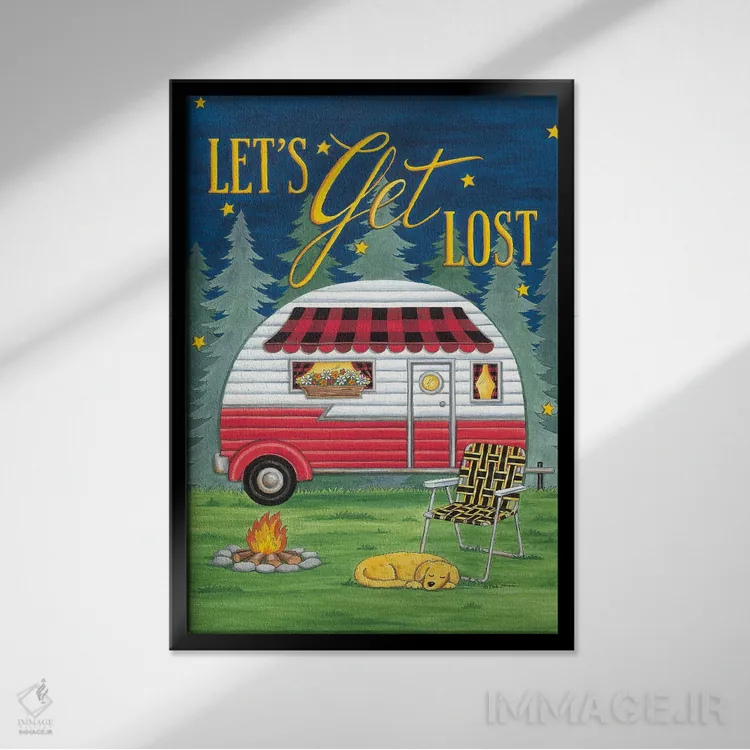 تابلو دکوراتیو بیا گم شویم اثر دب استرین - نمای قابدار مشکی