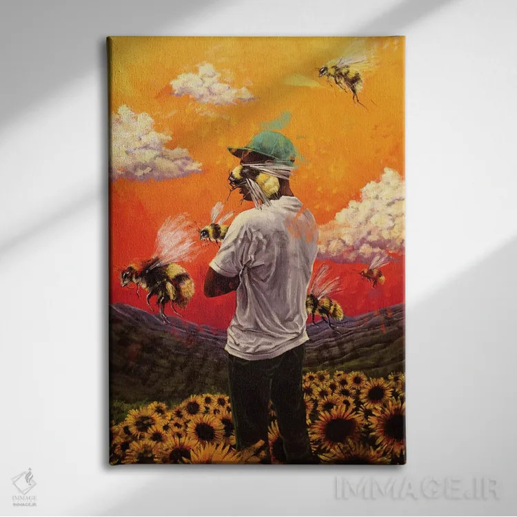 تابلو دکوراتیو تایلر د کریتور، فلاور بوی اثر دمیتری بلف - نمای روبهرو روی دیوار