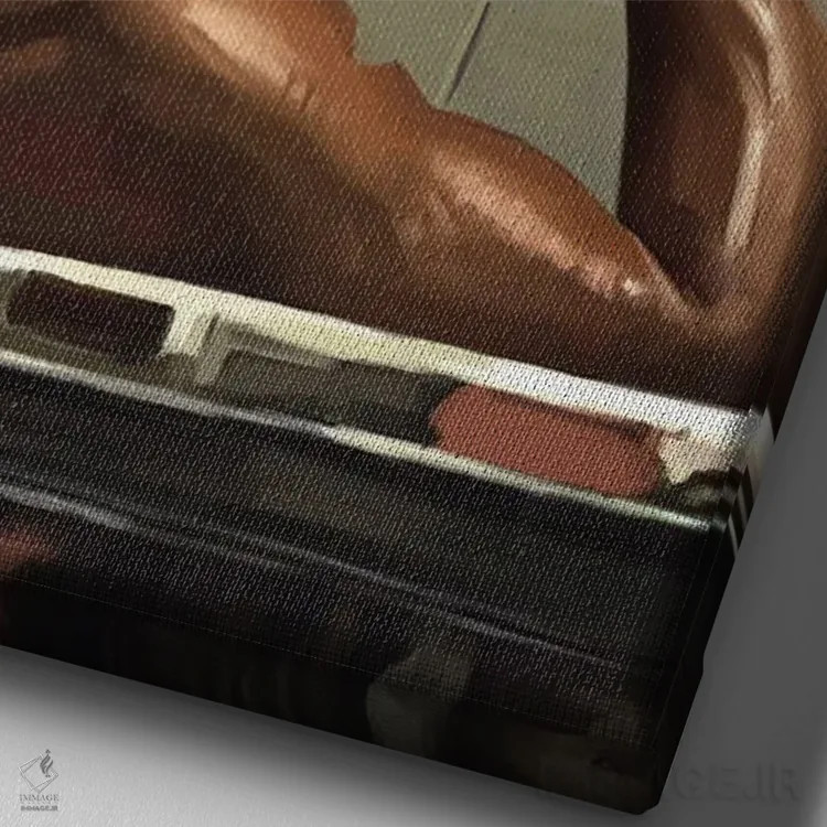 تابلو دکوراتیو باشگاه مشت زنی با بازی برد پیت اثر دمیتری بلف - نمای نزدیک بافت بوم