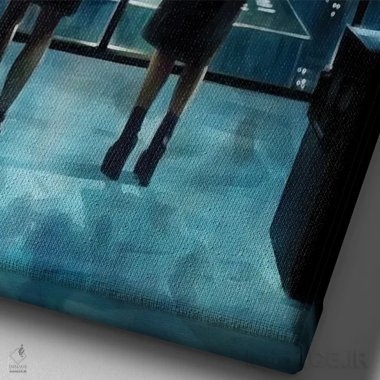 تابلو دکوراتیو صحنه ای از باشگاه مشت زنی اثر دمیتری بلف - نمای نزدیک بافت بوم