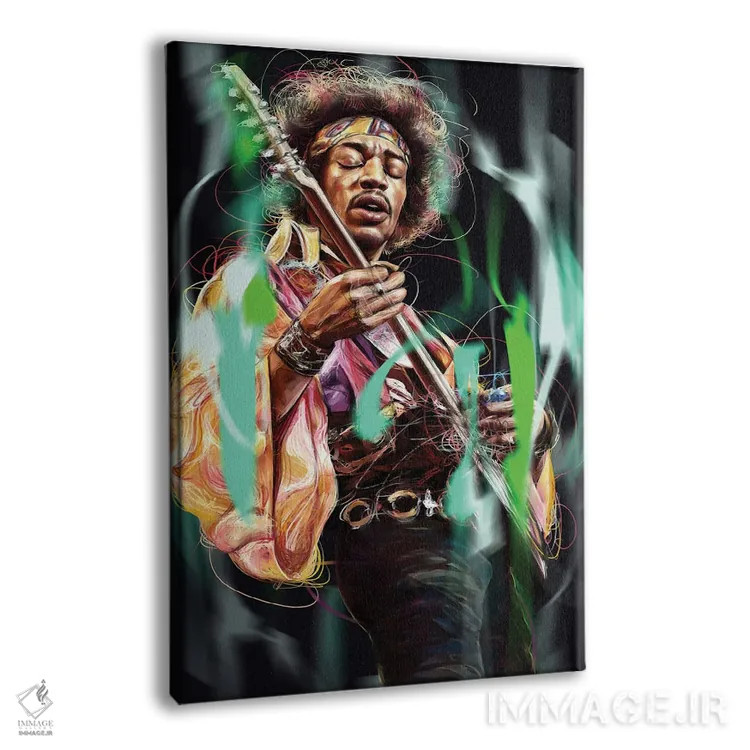 تابلو دکوراتیو جیمی هندریکس اثر دمیتری بلف - نمای پرسپکتیو محصول