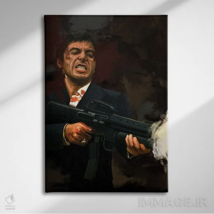 تابلو دکوراتیو صورت زخمی اثر دمیتری بلف - نمای روبهرو روی دیوار