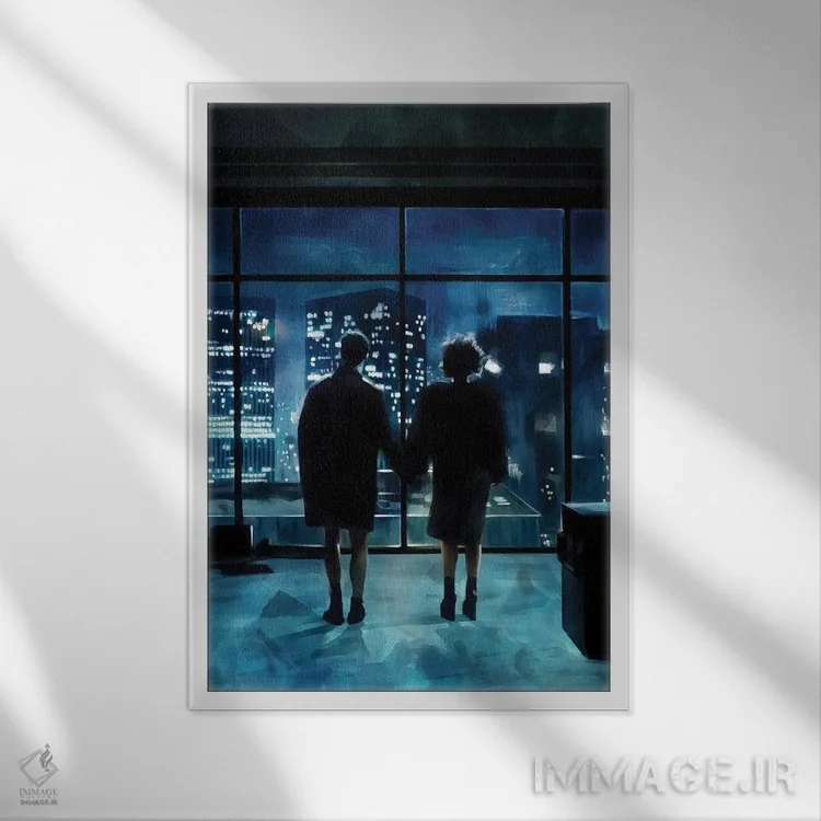 تابلو دکوراتیو صحنه ای از باشگاه مشت زنی اثر دمیتری بلف - نمای قابدار سفید