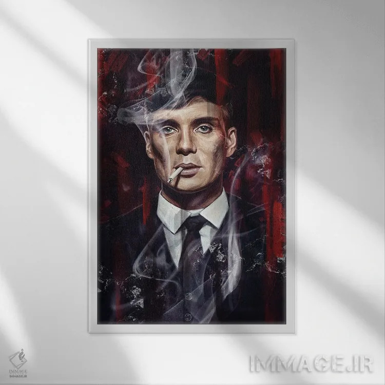 تابلو دکوراتیو پیکی بلایندرز اثر دمیتری بلف - نمای قابدار سفید