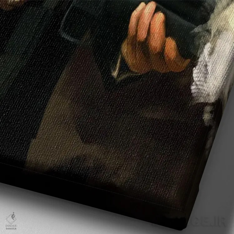 تابلو دکوراتیو صورت زخمی اثر دمیتری بلف - نمای نزدیک بافت بوم