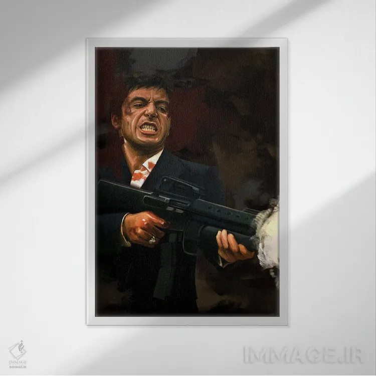 تابلو دکوراتیو صورت زخمی اثر دمیتری بلف - نمای قابدار سفید