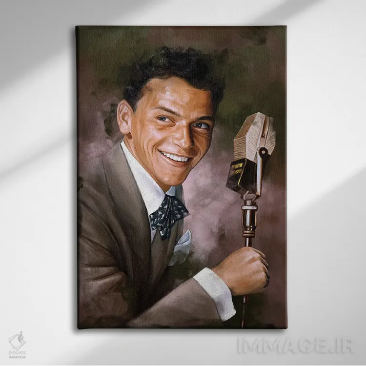 تابلو دکوراتیو فرانک سیناترا اثر دمیتری بلف - نمای روبهرو روی دیوار