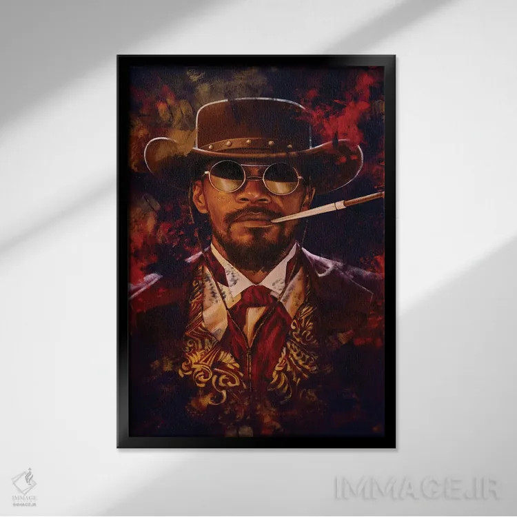 تابلو دکوراتیو جنگو اثر دمیتری بلف - نمای قابدار مشکی