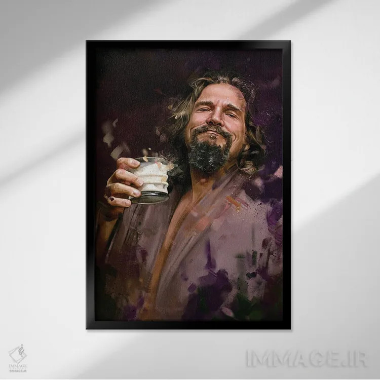 تابلو دکوراتیو بیگ لبووسکی اثر دمیتری بلف - نمای قابدار مشکی