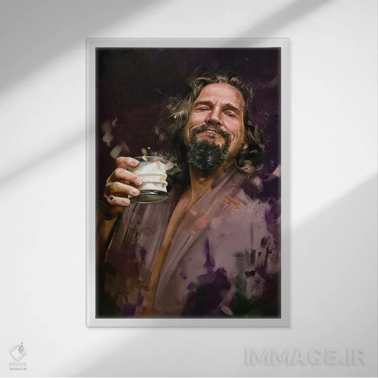 تابلو دکوراتیو بیگ لبووسکی اثر دمیتری بلف - نمای قابدار سفید