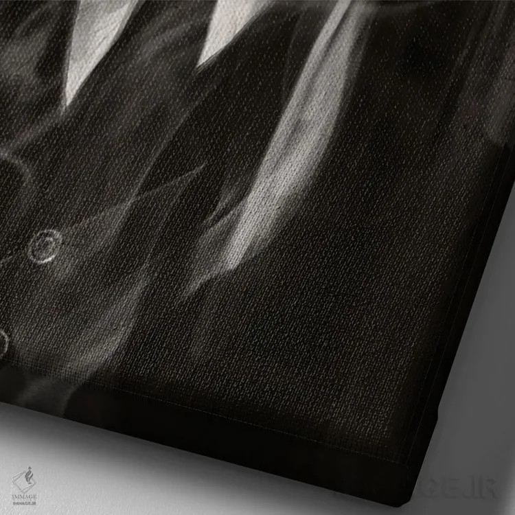 تابلو دکوراتیو پیکی بلایندرز، سیاه و سفید اثر دمیتری بلف - نمای نزدیک بافت بوم