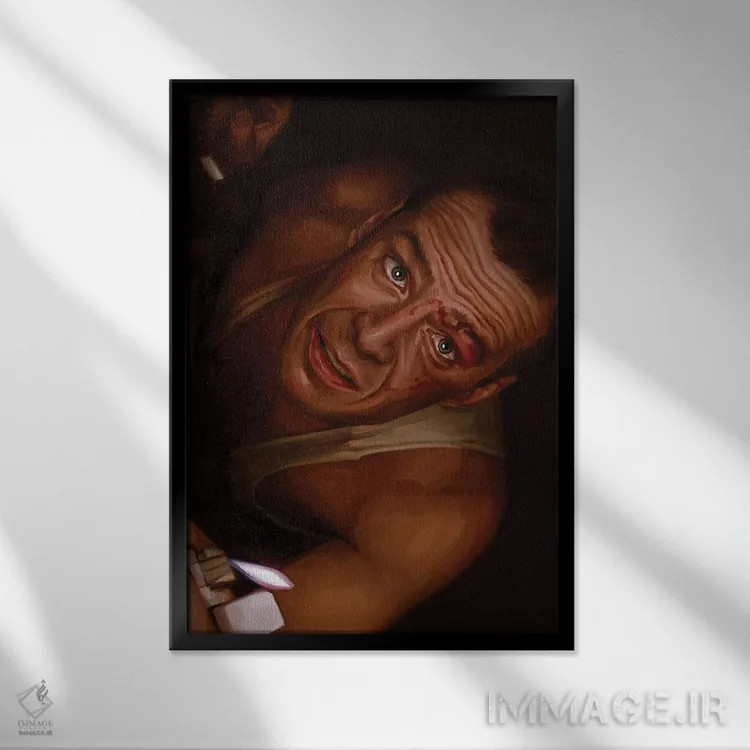 تابلو دکوراتیو جان سخت اثر دمیتری بلف - نمای قابدار مشکی