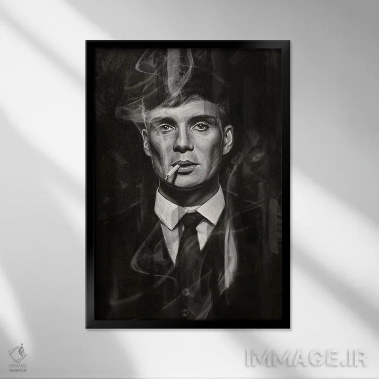 تابلو دکوراتیو پیکی بلایندرز، سیاه و سفید اثر دمیتری بلف - نمای قابدار مشکی