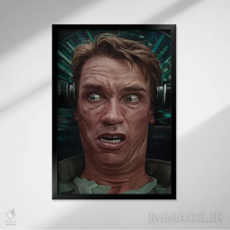 تابلو دکوراتیو داگلاس کواید، فیلم یادآوری کامل اثر دمیتری بلف - نمای قابدار مشکی