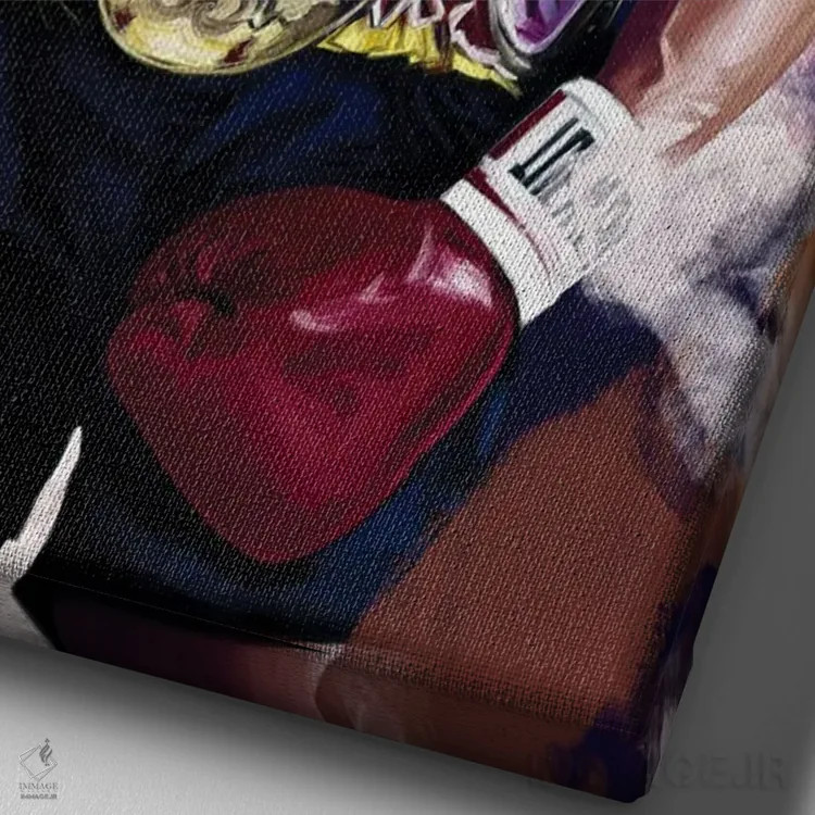 تابلو دکوراتیو راکی بالبوآ اثر دمیتری بلف - نمای نزدیک بافت بوم