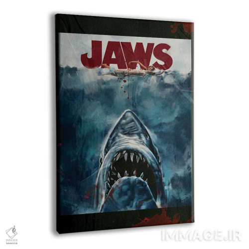 تابلو دکوراتیو پوستر فیلم آرواره ها اثر دمیتری بلف - نمای پرسپکتیو محصول