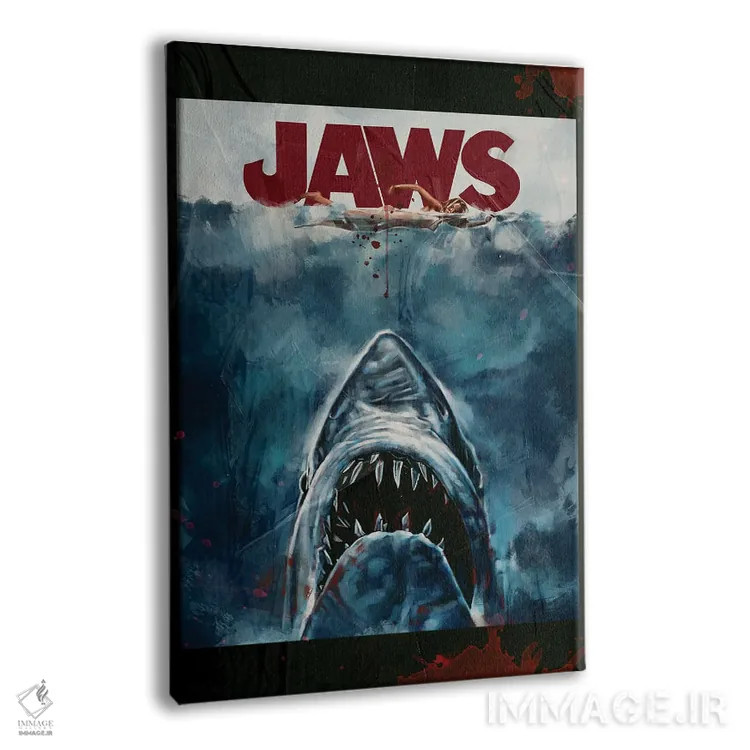 تابلو دکوراتیو پوستر فیلم آرواره ها اثر دمیتری بلف - نمای پرسپکتیو محصول