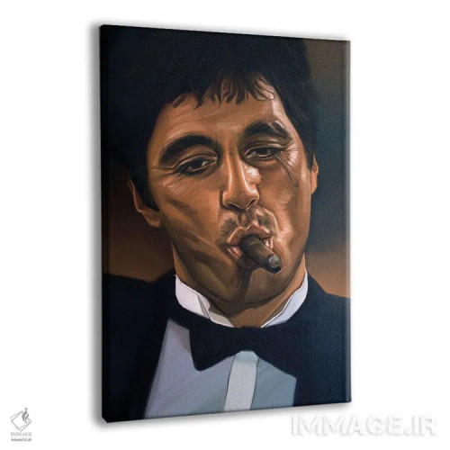 تابلو دکوراتیو صورت زخمی، تونی مونتانا اثر دمیتری بلف - نمای پرسپکتیو محصول