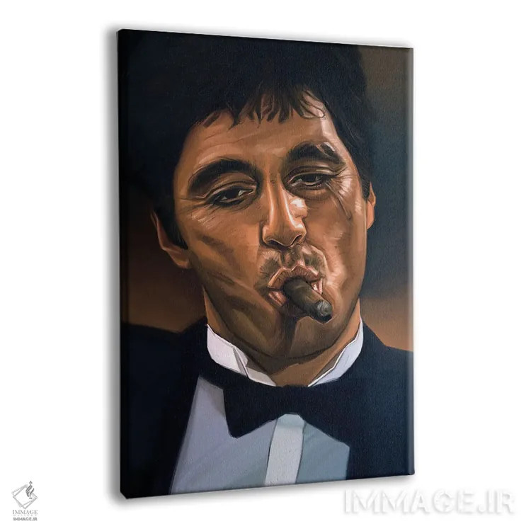 تابلو دکوراتیو صورت زخمی، تونی مونتانا اثر دمیتری بلف - نمای پرسپکتیو محصول