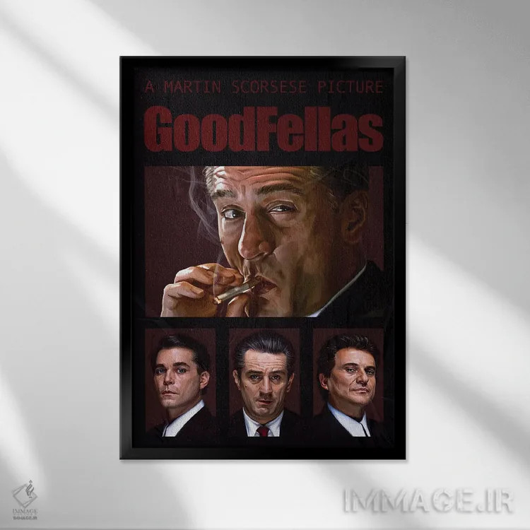 تابلو دکوراتیو پوستر فیلم رفقای خوب اثر دمیتری بلف - نمای قابدار مشکی