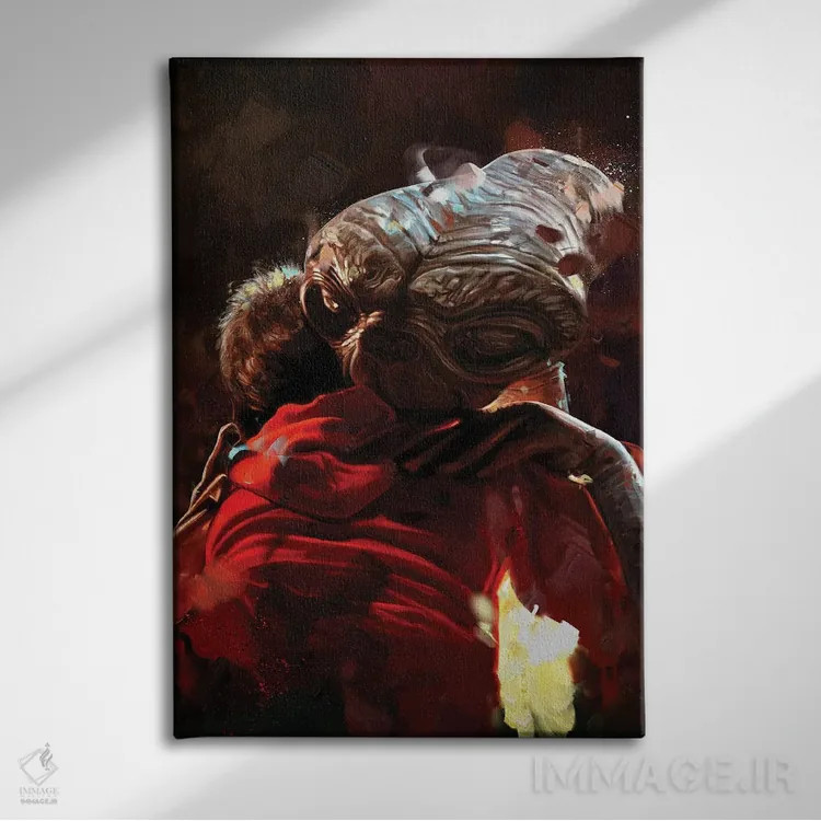 تابلو دکوراتیو ای.تی موجود فرازمینی اثر دمیتری بلف - نمای روبهرو روی دیوار