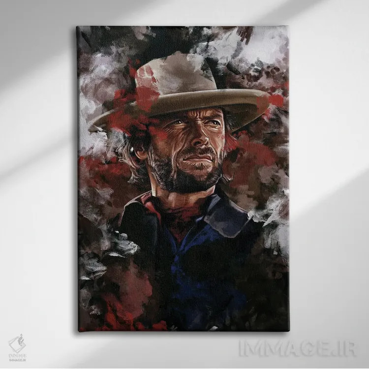 تابلو دکوراتیو یاغی جوزی ویلز اثر دمیتری بلف - نمای روبهرو روی دیوار