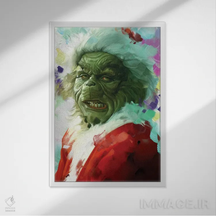 تابلو دکوراتیو گرینچ اثر دمیتری بلف - نمای قابدار سفید