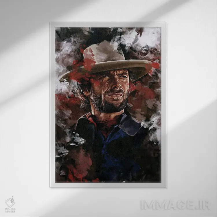 تابلو دکوراتیو یاغی جوزی ویلز اثر دمیتری بلف - نمای قابدار سفید