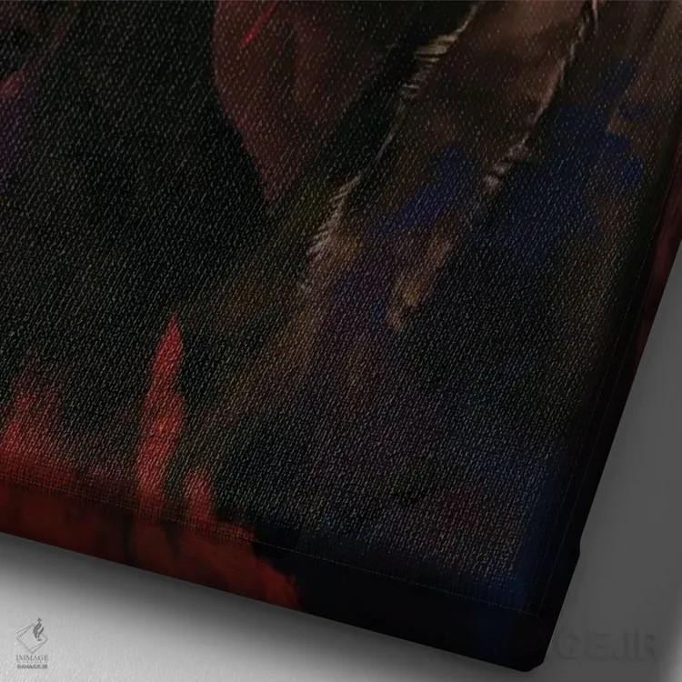 تابلو دکوراتیو اولین خون اثر دمیتری بلف - نمای نزدیک بافت بوم