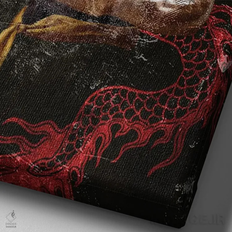 تابلو دکوراتیو مبارزه خونین اثر دمیتری بلف - نمای نزدیک بافت بوم