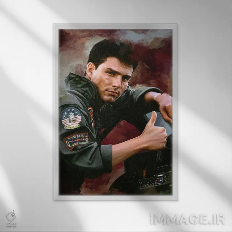 تابلو دکوراتیو تاپ گان اثر دمیتری بلف - نمای قابدار سفید