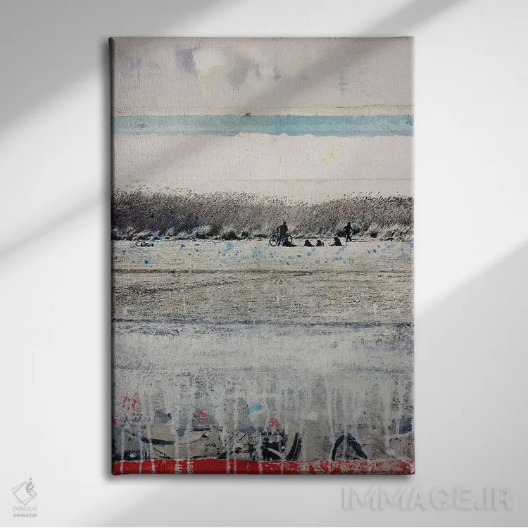 تابلو انتزاعی علف زخمی اثر دی بی واترمن - نمای روبهرو روی دیوار