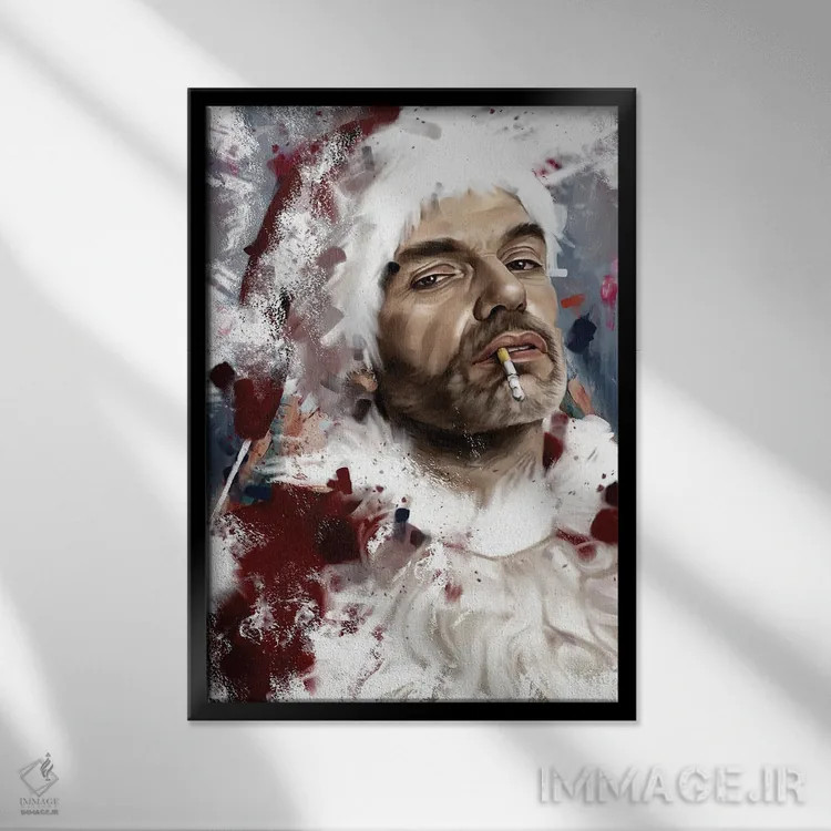 تابلو دکوراتیو بابا نوئل بد اثر دمیتری بلف - نمای قابدار مشکی