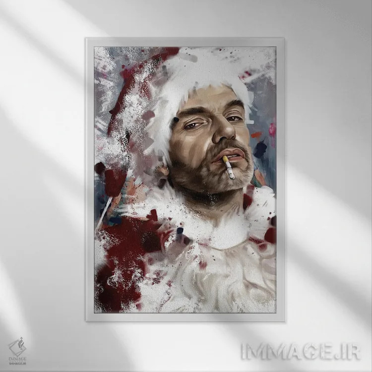 تابلو دکوراتیو بابا نوئل بد اثر دمیتری بلف - نمای قابدار سفید