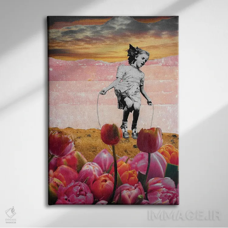 تابلو دکوراتیو دوچرخه سواری هلندی اثر دی بی واترمن - نمای روبهرو روی دیوار