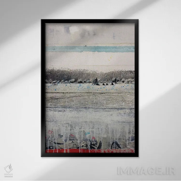 تابلو انتزاعی علف زخمی اثر دی بی واترمن - نمای قابدار مشکی